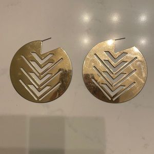 Topshop Gold geometric disc earrings